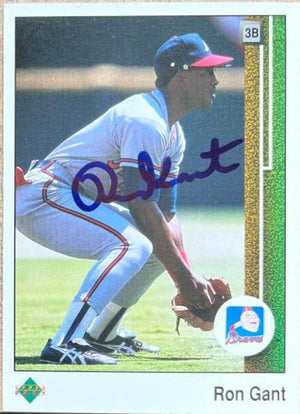 Ron Gant Signed 1989 Upper Deck Baseball Card - Atlanta Braves - PastPros