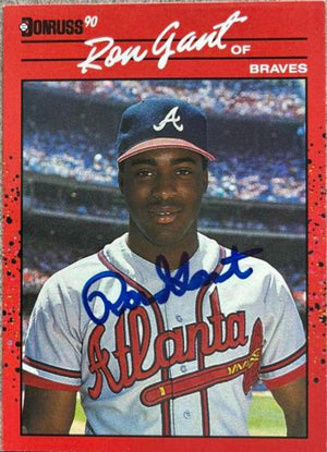 Ron Gant Signed 1990 Donruss Baseball Card - Atlanta Braves - PastPros