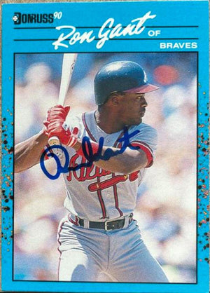 Ron Gant Signed 1990 Donruss Best of NL Baseball Card - Atlanta Braves - PastPros