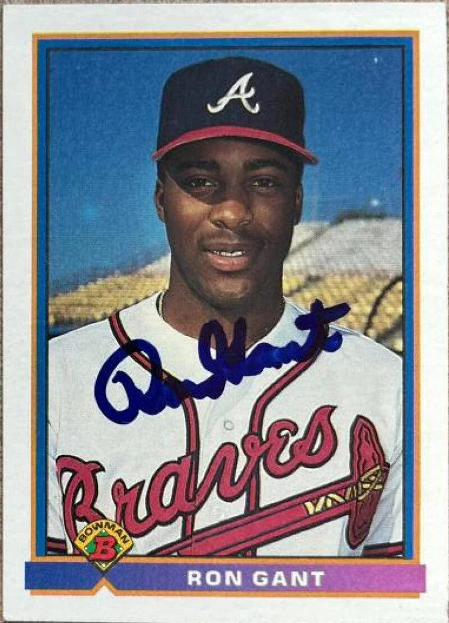 Ron Gant Signed 1991 Bowman Baseball Card - Atlanta Braves