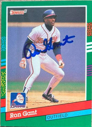 Ron Gant Signed 1991 Donruss Baseball Card - Atlanta Braves