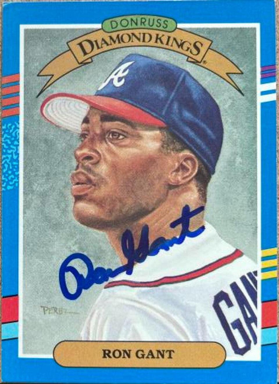 Ron Gant Signed 1991 Donruss Diamond Kings Baseball Card - Atlanta Braves - PastPros