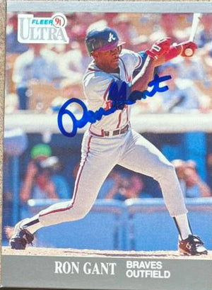 Ron Gant Signed 1991 Fleer Ultra Baseball Card - Atlanta Braves