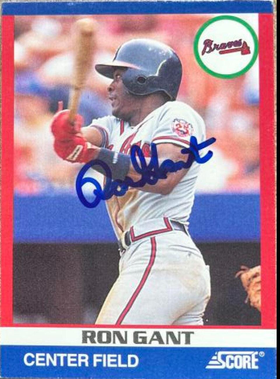 Ron Gant Signed 1991 Score 100 Superstars Baseball Card - Atlanta Braves - PastPros