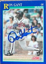 Ron Gant Signed 1991 Score Baseball Card - Atlanta Braves