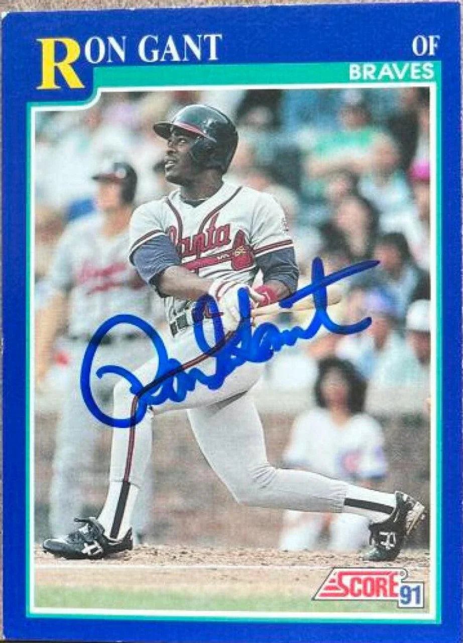 Ron Gant Signed 1991 Score Baseball Card - Atlanta Braves