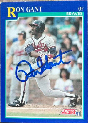 Ron Gant Signed 1991 Score Baseball Card - Atlanta Braves