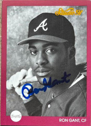 Ron Gant Signed 1991 Studio Baseball Card - Atlanta Braves - PastPros