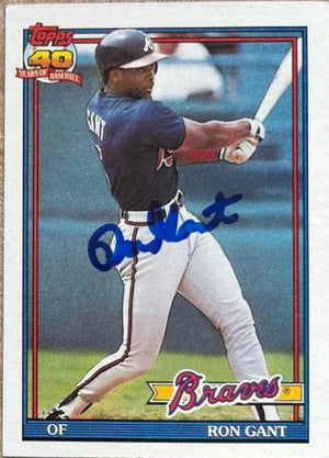 Ron Gant Signed 1991 Topps Baseball Card - Atlanta Braves