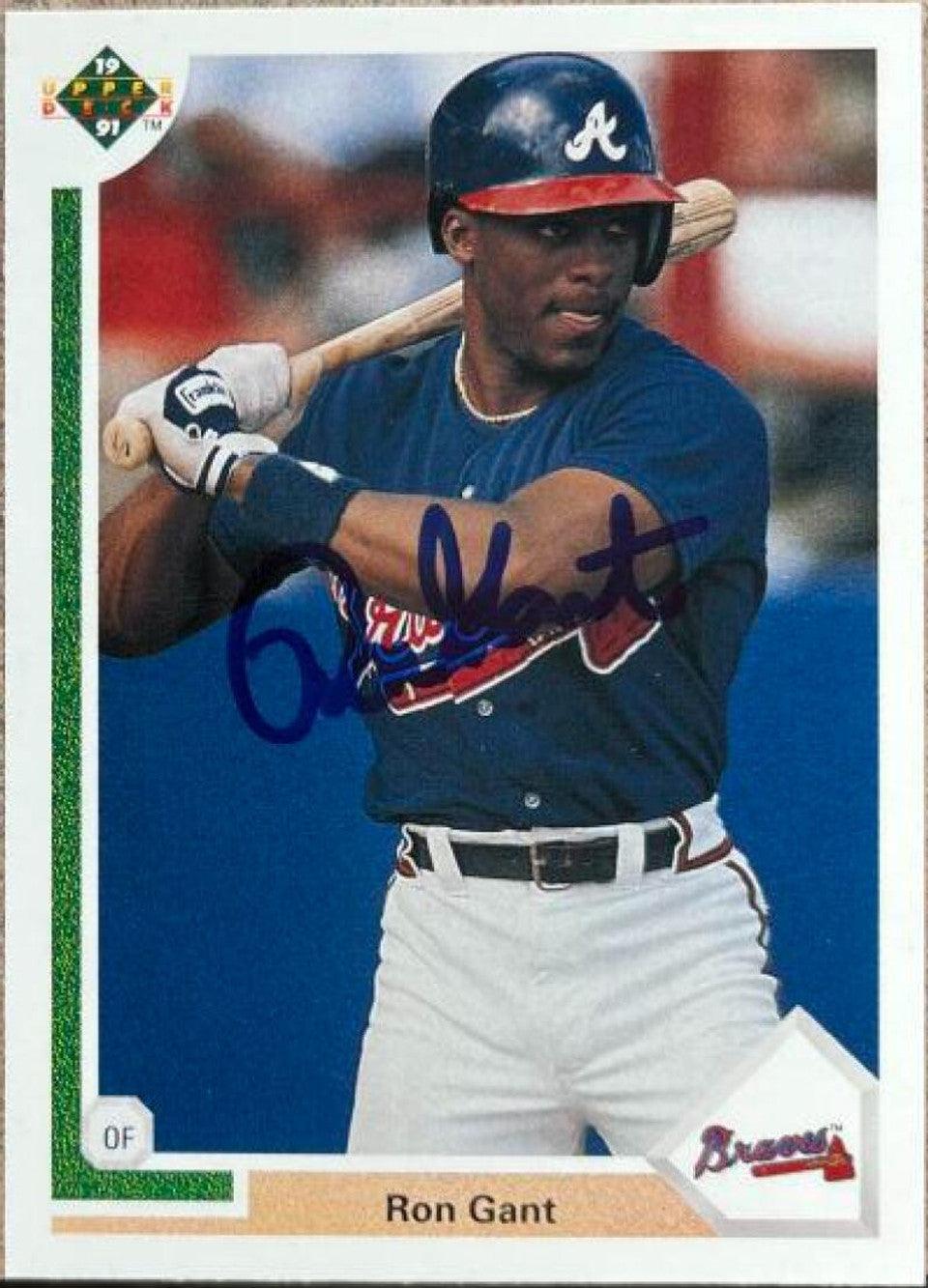 Ron Gant Signed 1991 Upper Deck Baseball Card - Atlanta Braves #361 - PastPros