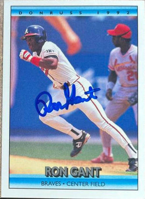 Ron Gant Signed 1992 Donruss Baseball Card - Atlanta Braves