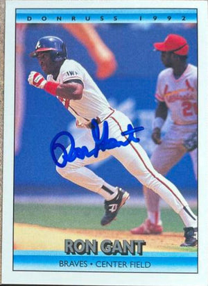 Ron Gant Signed 1992 Donruss Baseball Card - Atlanta Braves - PastPros