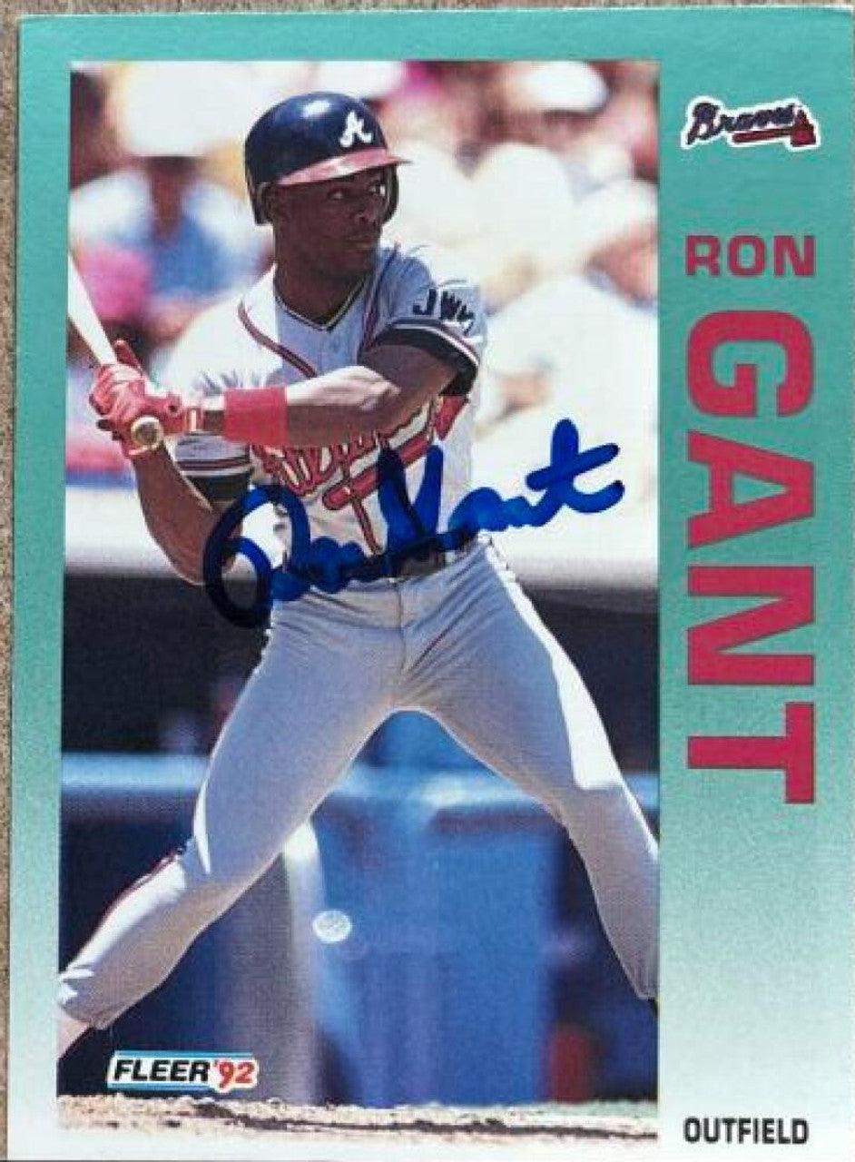 Ron Gant Signed 1992 Fleer Baseball Card - Atlanta Braves - PastPros
