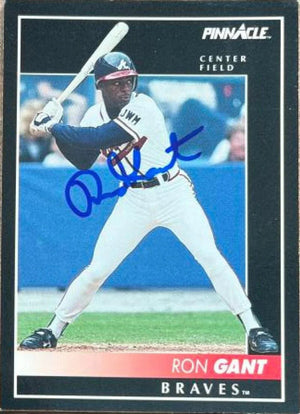 Ron Gant Signed 1992 Pinnacle Baseball Card - Atlanta Braves