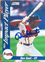 Ron Gant Signed 1992 Score 90s Impact Player Baseball Card - Atlanta Braves