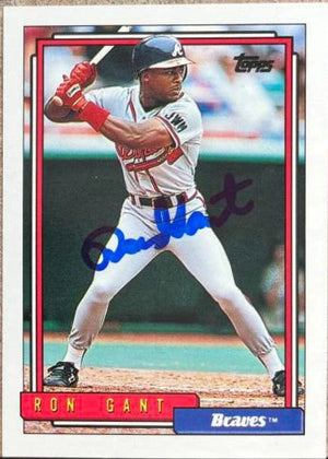 Ron Gant Signed 1992 Topps Baseball Card - Atlanta Braves #25