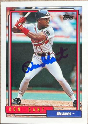 Ron Gant Signed 1992 Topps Baseball Card - Atlanta Braves #25 - PastPros