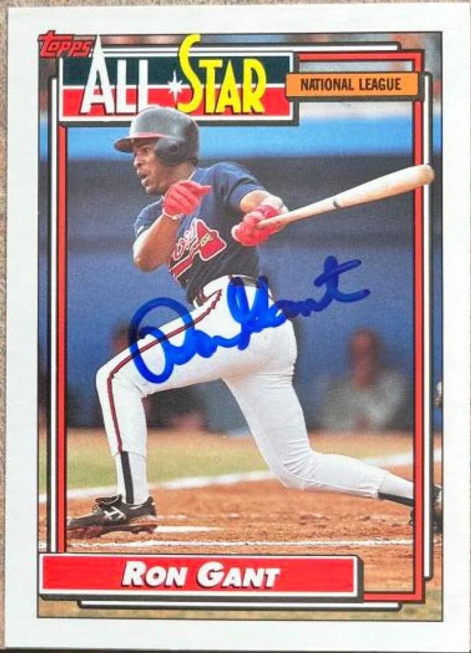 Ron Gant Signed 1992 Topps Baseball Card - Atlanta Braves #391