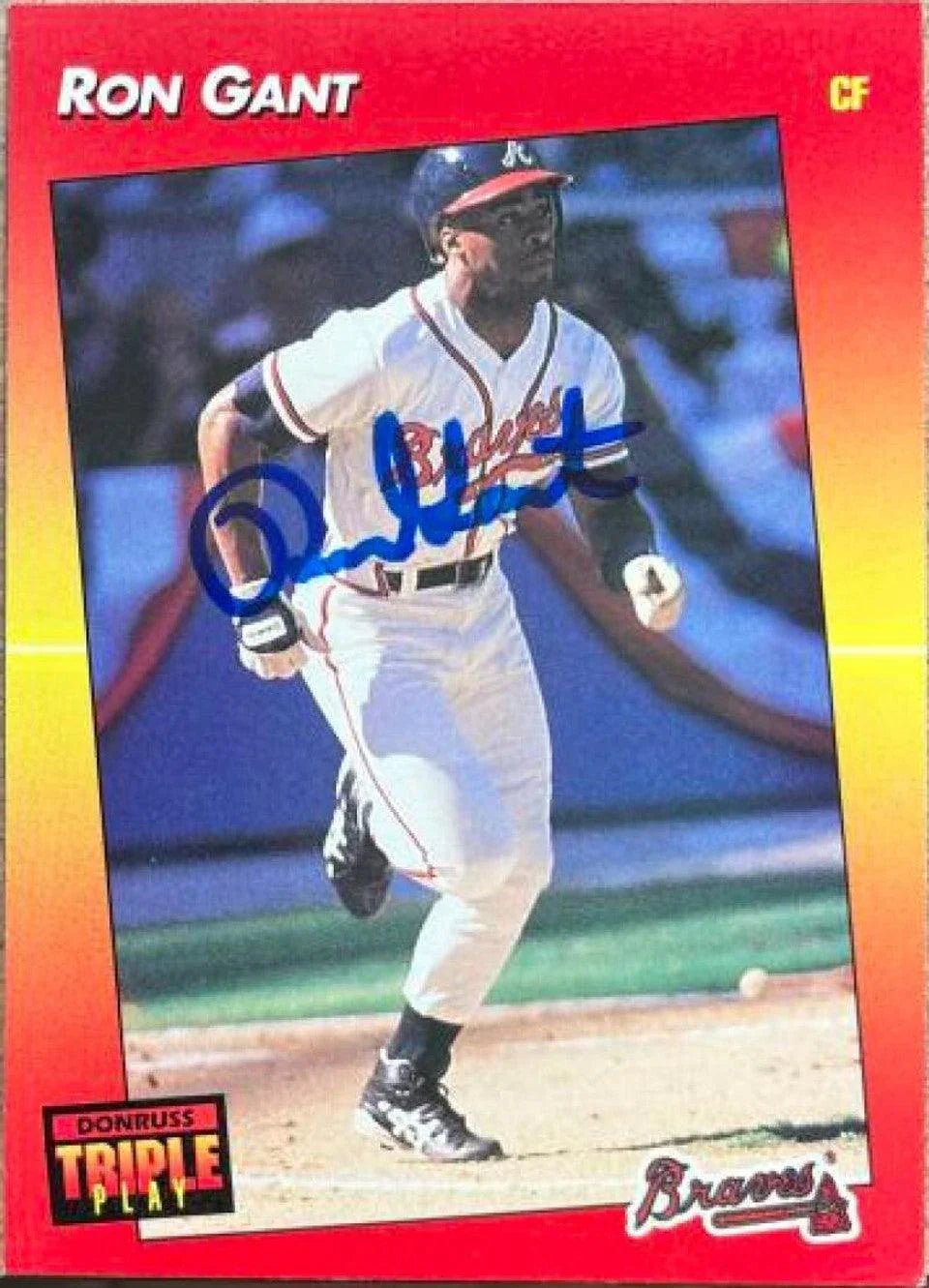 Ron Gant Signed 1992 Triple Play Baseball Card - Atlanta Braves