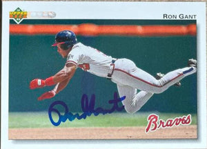 Ron Gant Signed 1992 Upper Deck Baseball Card - Atlanta Braves