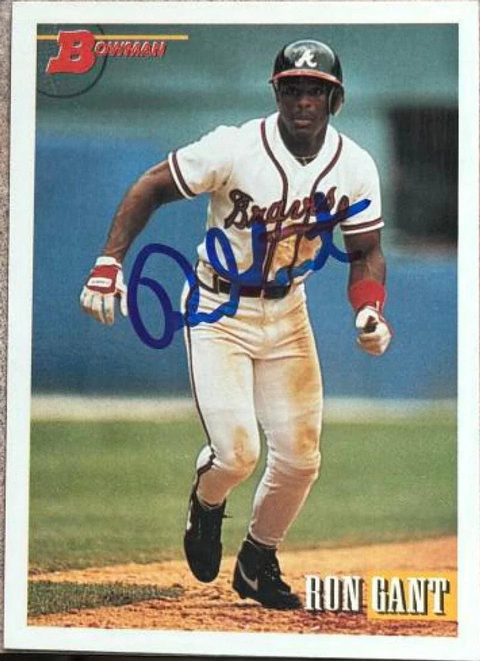Ron Gant Signed 1993 Bowman Baseball Card - Atlanta Braves