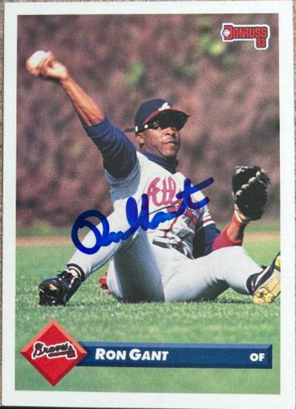 Ron Gant Signed 1993 Donruss Baseball Card - Atlanta Braves - PastPros