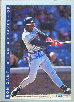 Ron Gant Signed 1993 Fleer Baseball Card - Atlanta Braves - PastPros
