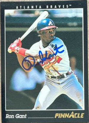 Ron Gant Signed 1993 Pinnacle Baseball Card - Atlanta Braves