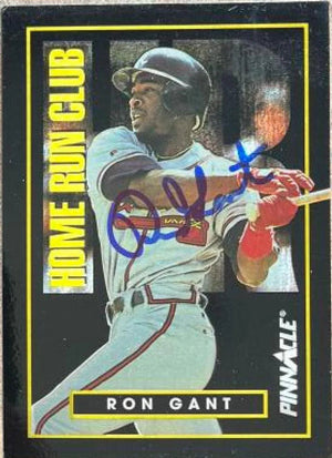 Ron Gant Signed 1993 Pinnacle Home Run Club Baseball Card - Atlanta Braves