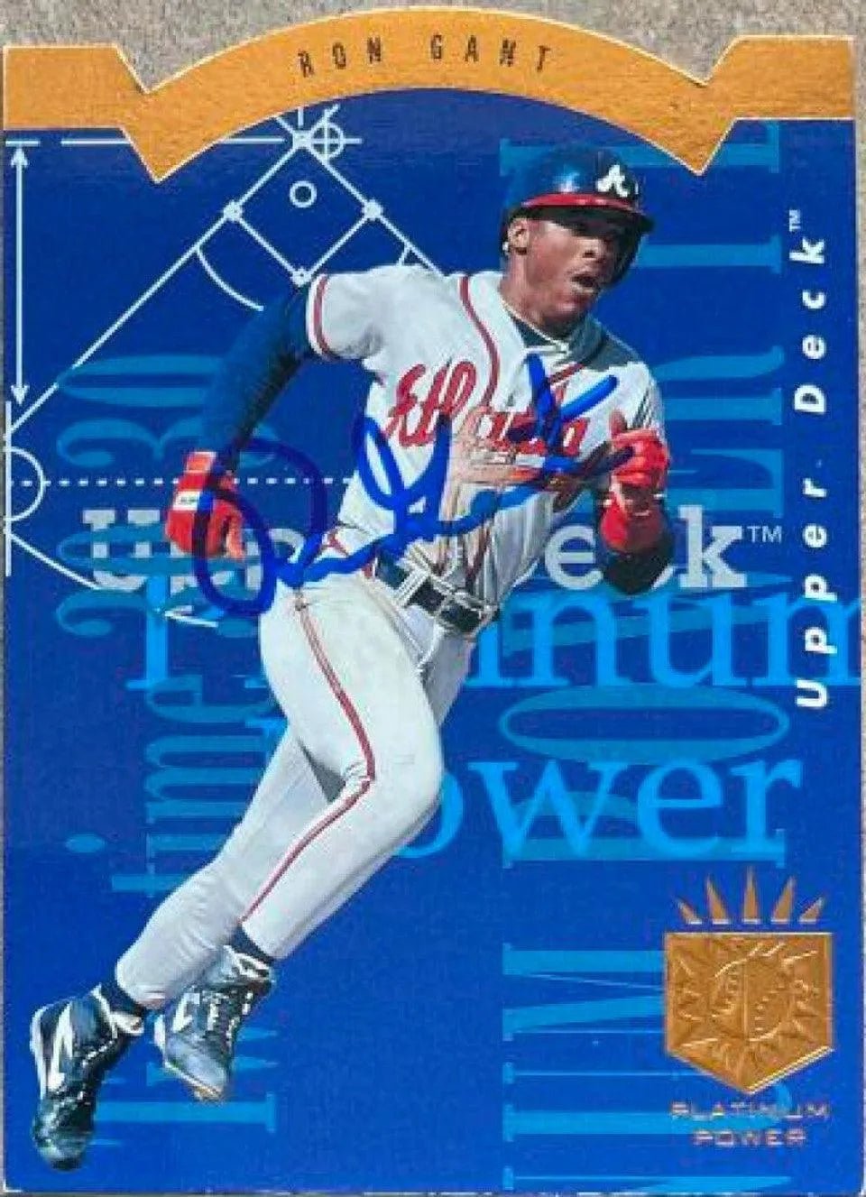 Ron Gant Signed 1993 SP Platinum Power Baseball Card - Atlanta Braves