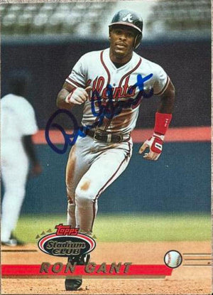 Ron Gant Signed 1993 Stadium Club Baseball Card - Atlanta Braves - PastPros