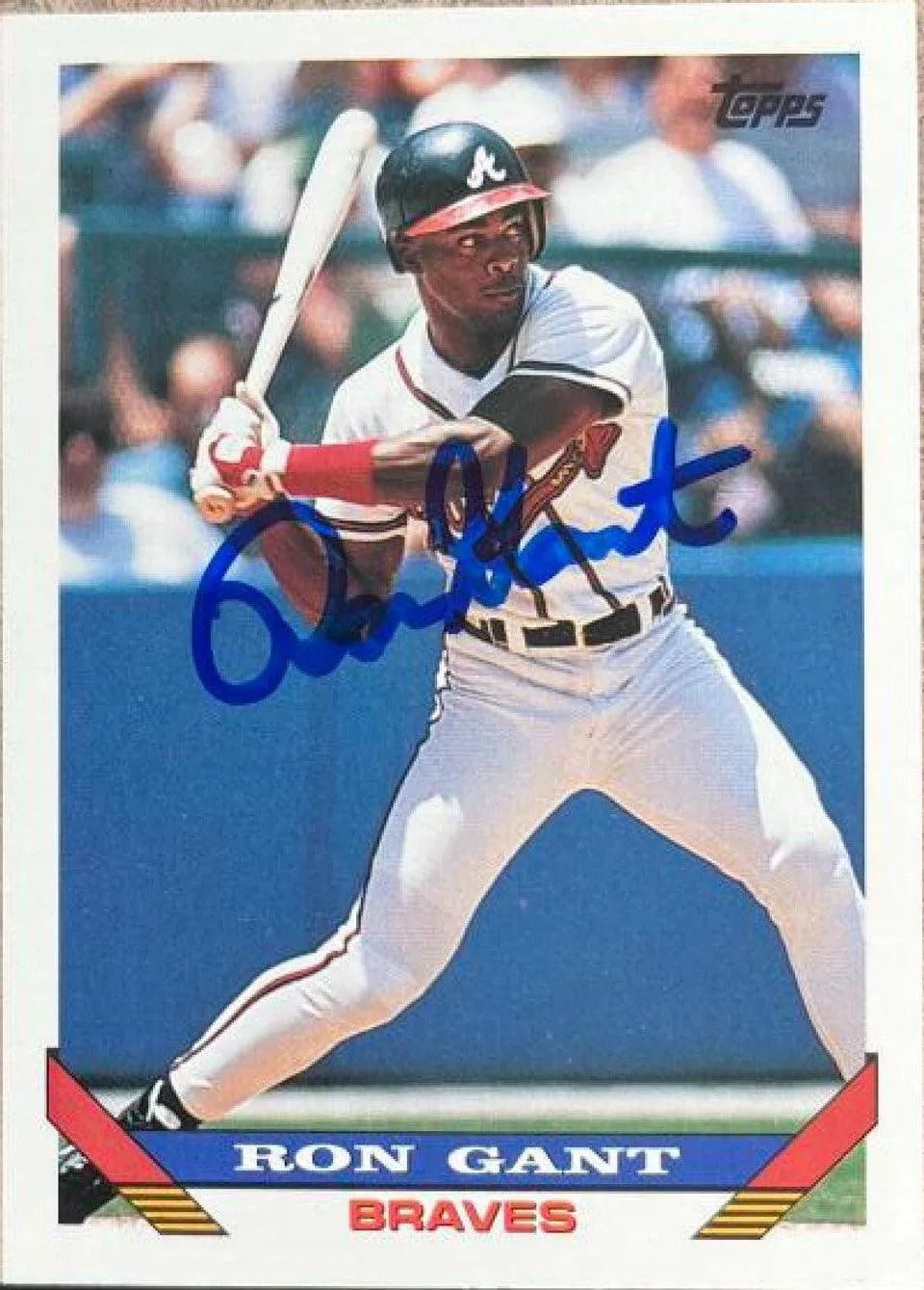 Ron Gant Signed 1993 Topps Baseball Card - Atlanta Braves