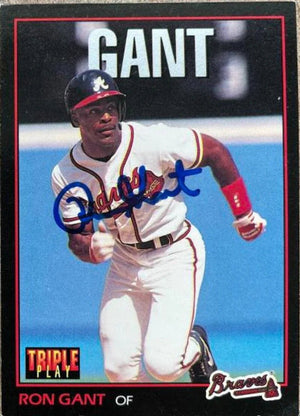 Ron Gant Signed 1993 Triple Play Baseball Card - Atlanta Braves
