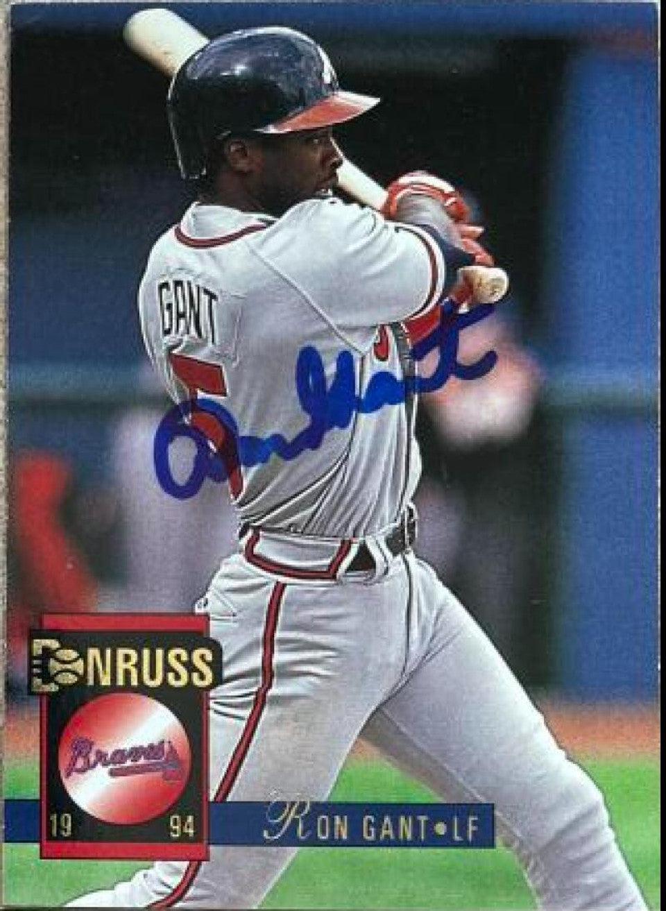 Ron Gant Signed 1994 Donruss Baseball Card - Atlanta Braves - PastPros