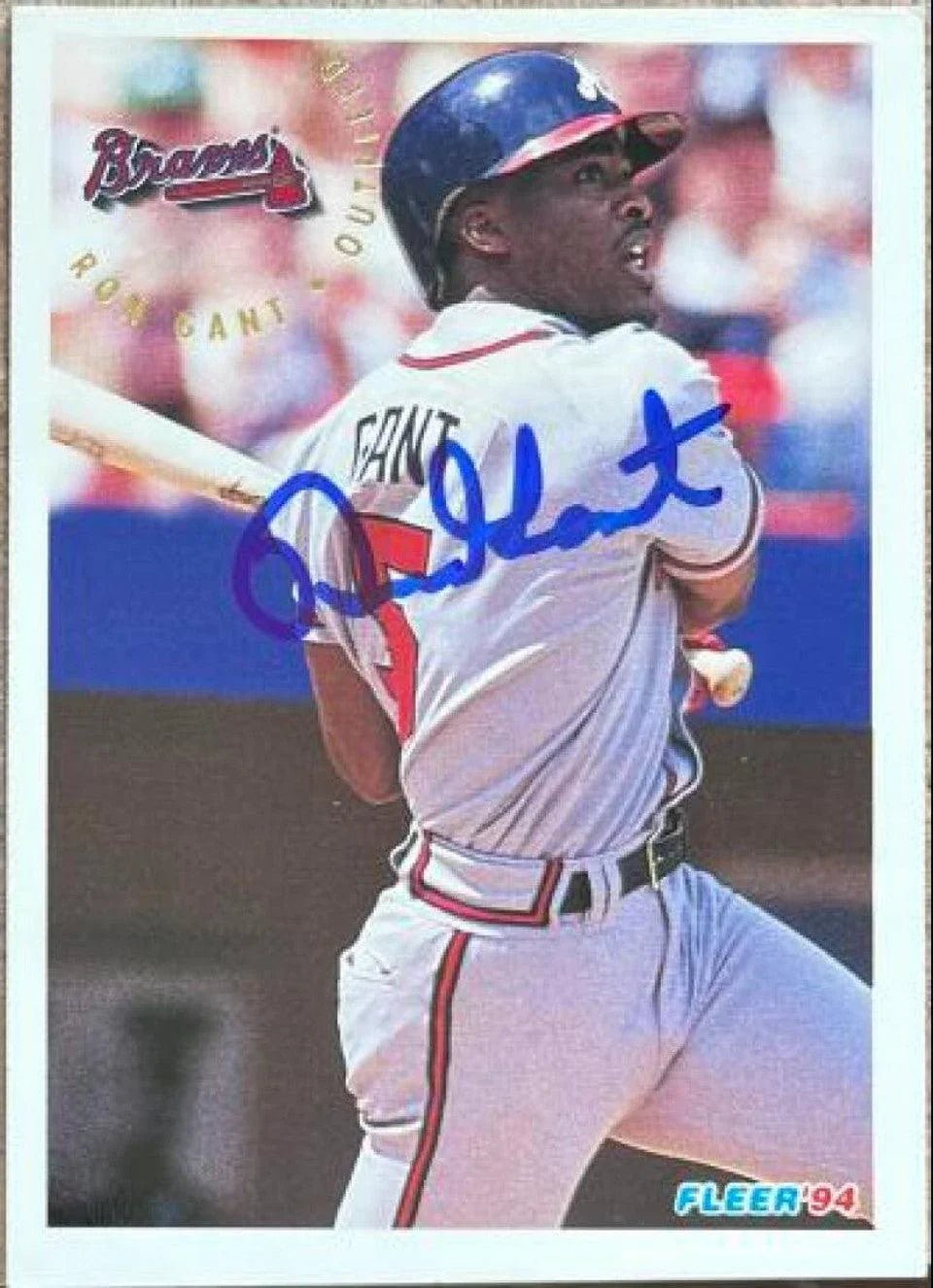 Ron Gant Signed 1994 Fleer Baseball Card - Atlanta Braves #358