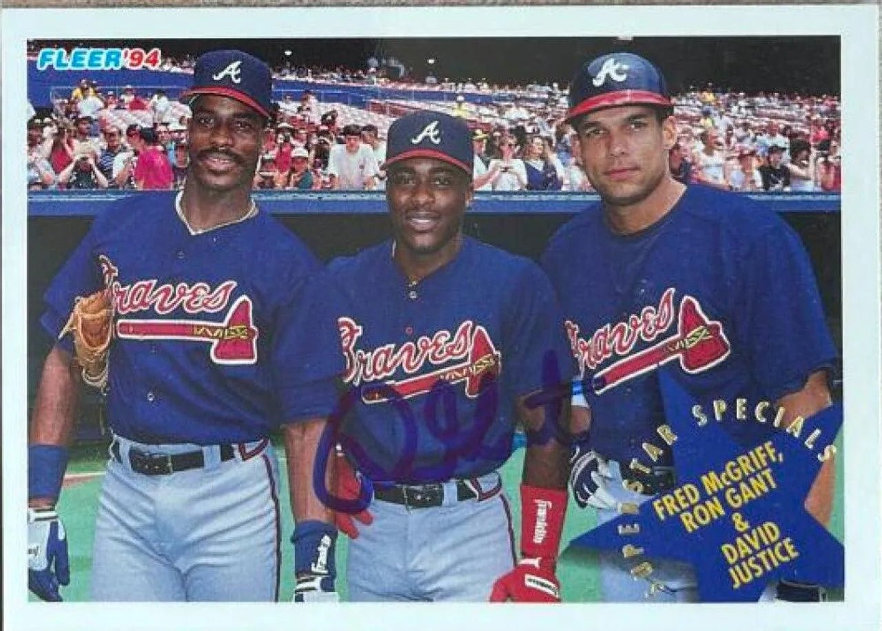 Ron Gant Signed 1994 Fleer Baseball Card - Atlanta Braves #706