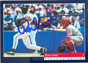 Ron Gant Signed 1994 Score Baseball Card - Atlanta Braves - PastPros