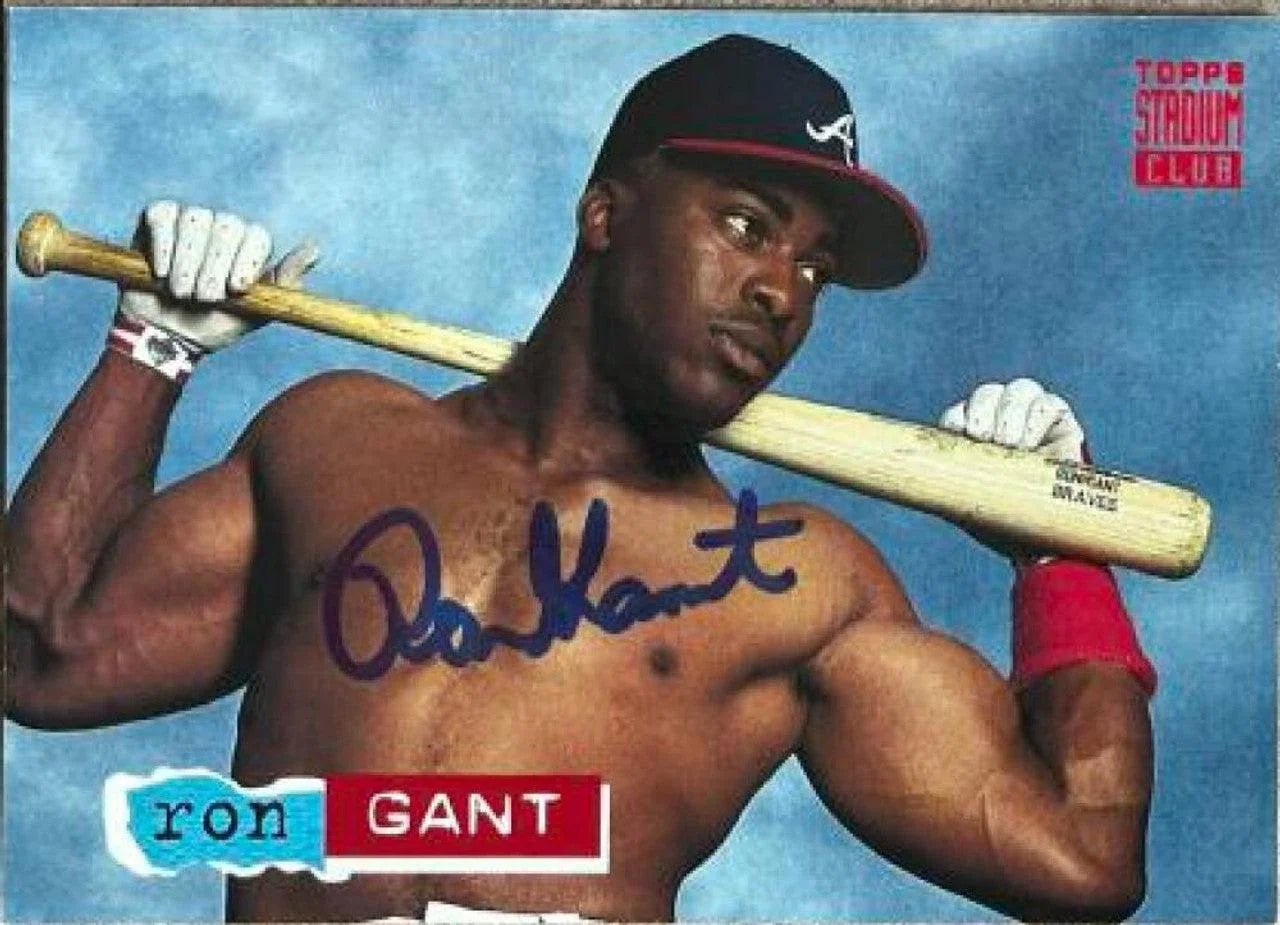 Ron Gant Signed 1994 Stadium Club Baseball Card - Atlanta Braves #123