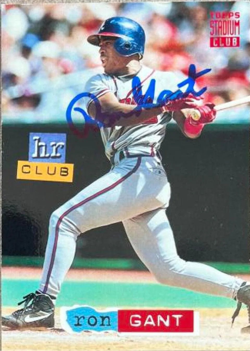 Ron Gant Signed 1994 Stadium Club Baseball Card - Atlanta Braves #260
