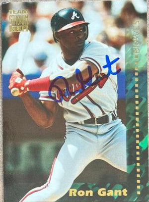 Ron Gant Signed 1994 Stadium Club Team Baseball Card - Atlanta Braves - PastPros