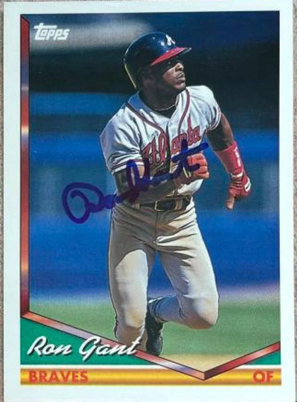 Ron Gant Signed 1994 Topps Baseball Card - Atlanta Braves