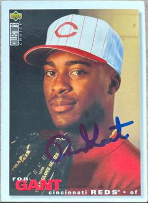 Ron Gant Signed 1995 Collector's Choice Baseball Card - Cincinnati Reds - PastPros