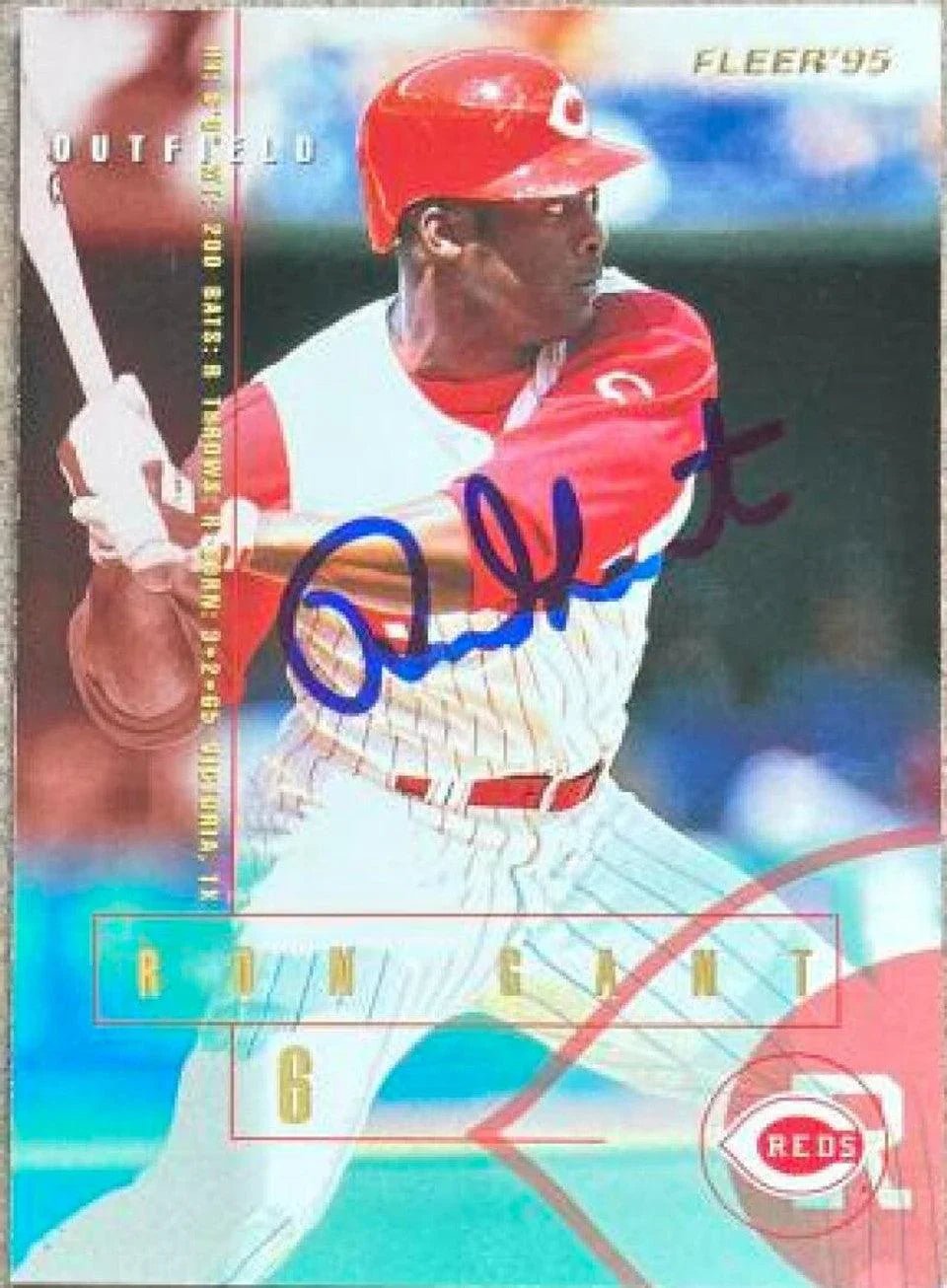 Ron Gant Signed 1995 Fleer Update Baseball Card - Cincinnati Reds