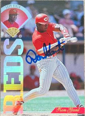 Ron Gant Signed 1995 Leaf Baseball Card - Cincinnati Reds - PastPros