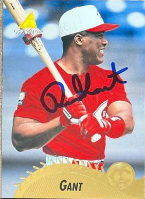 Ron Gant Signed 1995 Pinnacle Baseball Card - Cincinnati Reds
