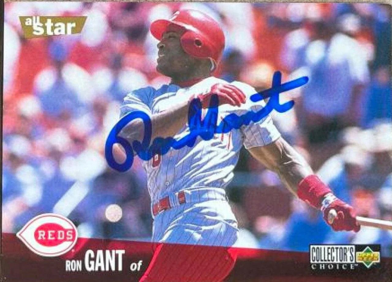 Ron Gant Signed 1996 Collector's Choice All-Star Baseball Card - Cincinnati Reds