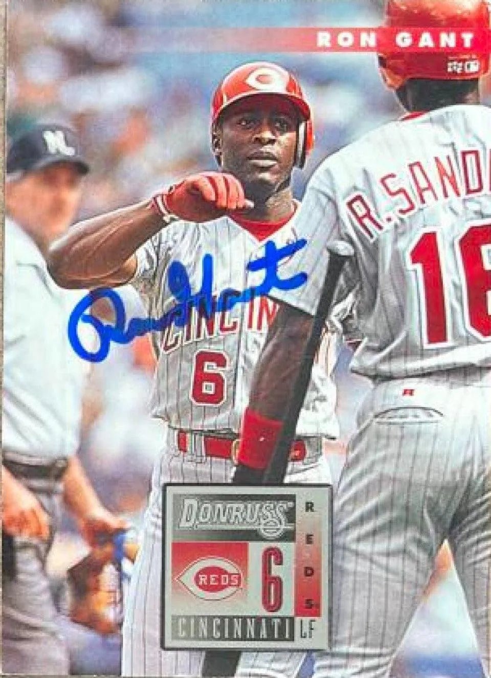 Ron Gant Signed 1996 Donruss Baseball Card - Cincinnati Reds