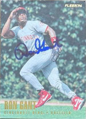 Ron Gant Signed 1996 Fleer Baseball Card - Cincinnati Reds - PastPros