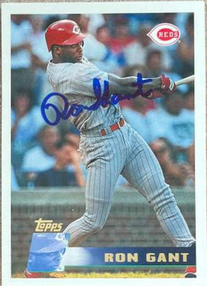 Ron Gant Signed 1996 Topps Baseball Card - Cincinnati Reds - PastPros