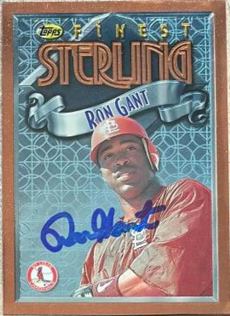 Ron Gant Signed 1996 Topps Finest Baseball Card - St Louis Cardinals